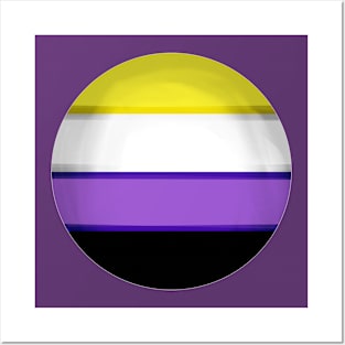 Non binary flag pride colours circular sphere Posters and Art